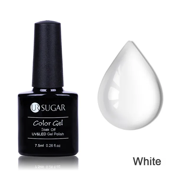 White Ur Sugar 7,5 мл замочить от УФ опал желе гель лак Кристалл полупроницаемый лак УФ гель для ногтей маникюрный лак украшение - Цвет: White