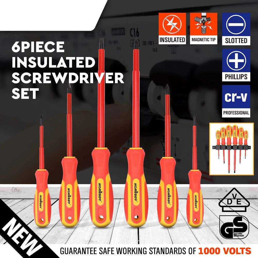 

SEDY 6Pcs Multi-function Screwdriver Set Precision Insulated Screwdriver Magnetic Head Computer Plus Point Repair Tool Set
