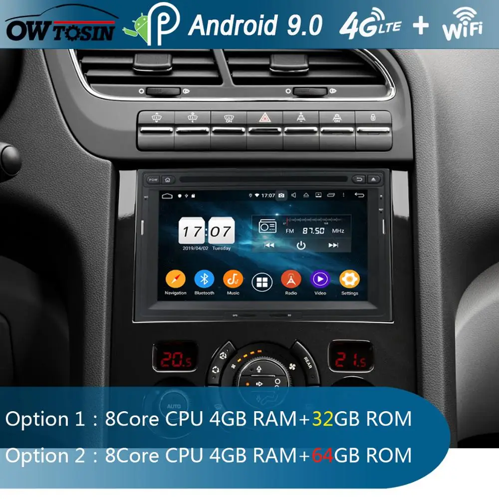 Best 7"IPS 1920*1080 8Core 4G 64G Android9.0 Car DVD Player For Peugeot PG 3008 5008 Partner/Citroen Berlingo DSP Radio GPS Parrot BT 1