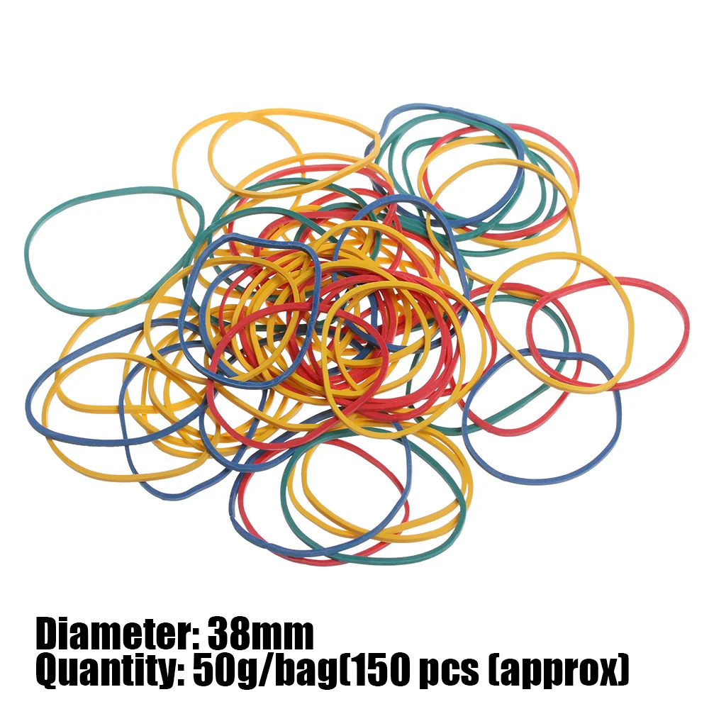 50 г/пакет, красочное натуральное резиновое кольцо, держатель для канцелярских принадлежностей, термостойкие ленты, сильная эластичная лента для волос, петля, офисный пакет, принадлежности
