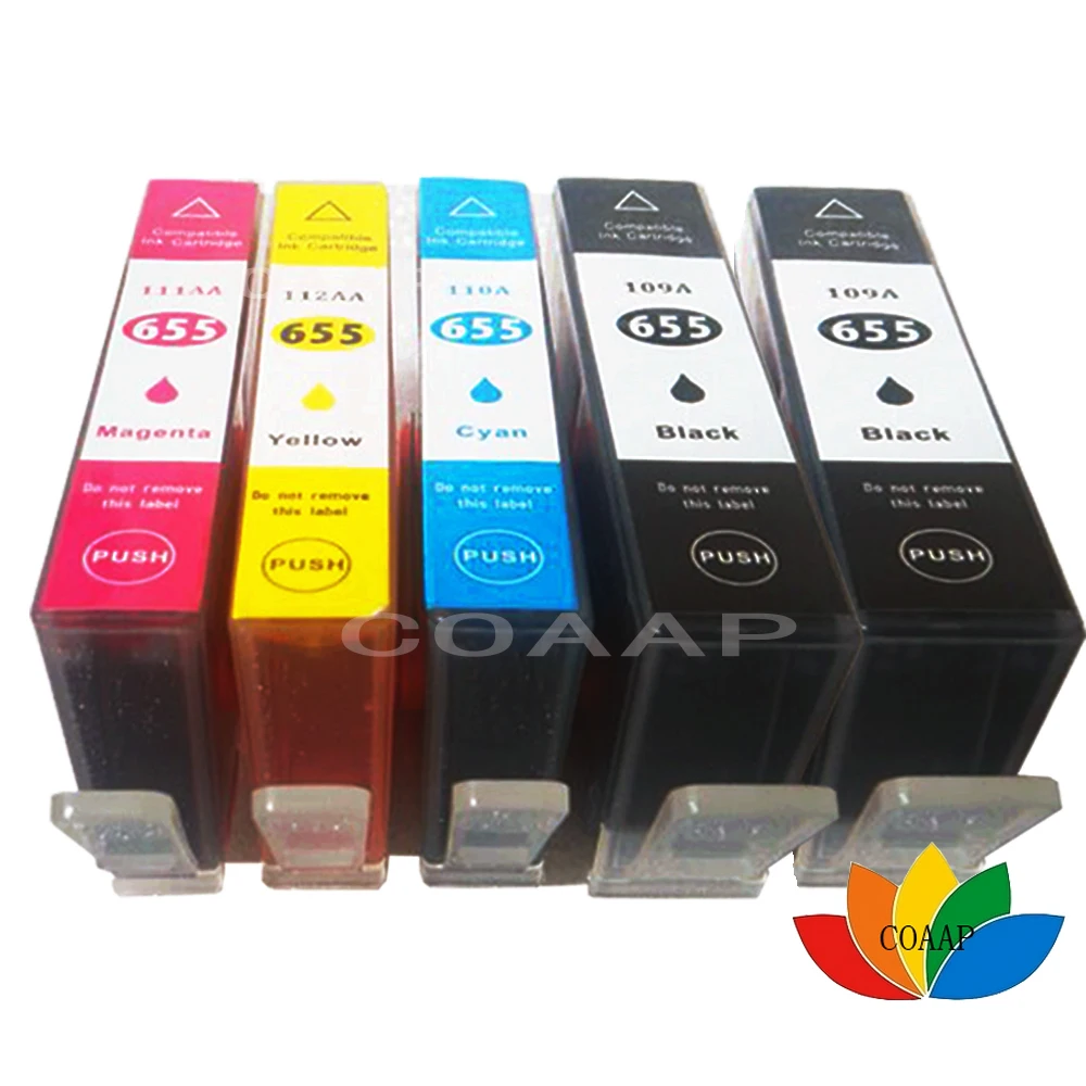 Картридж для принтера 5PK совместимый с HP 655 655XL Deskjet 4615 3520 3525 4620 4625 5525 6520 6525 e All in