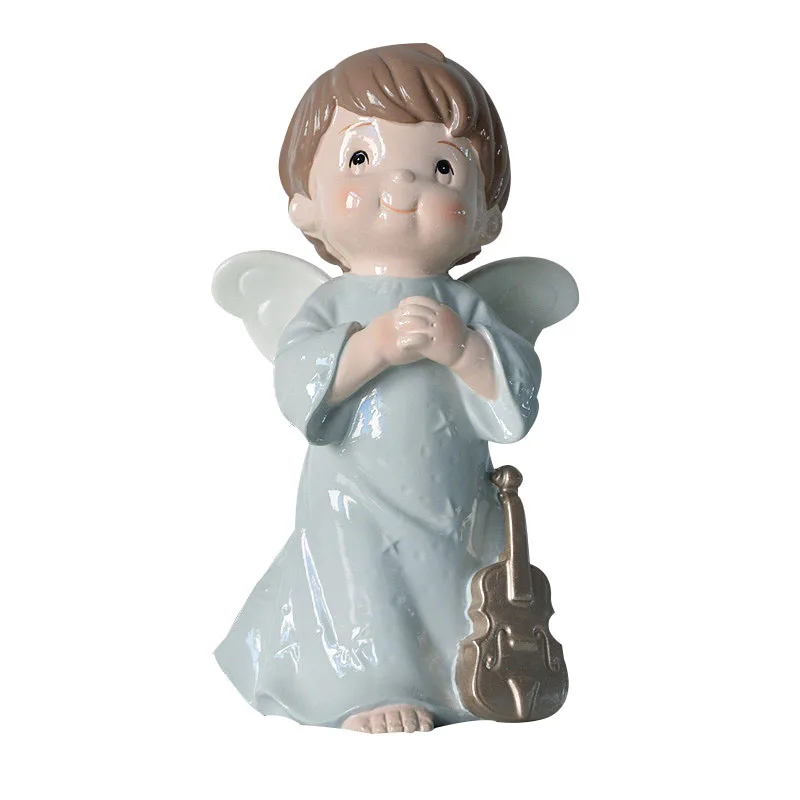 Europe Home Decor Cute Angel Figurines Ornaments Garden Fairy Ceramic