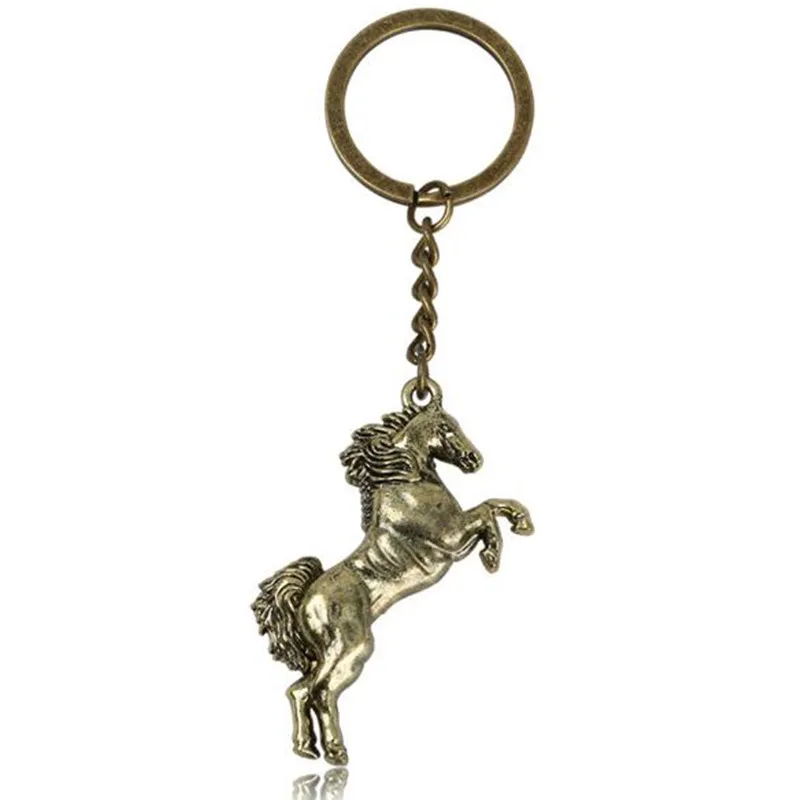 Cool Running Horse Keychain Creative Men Key Chains Metal Animal Key Ring Car Bag Accessories