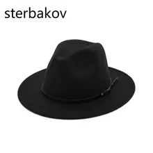 Chapeau Feutre, Женские Дизайнерские широкие шляпы с крылышками, мужские джазовый Топ, фетровая шляпа для женщин, Панамская шляпа, шляпа-федора