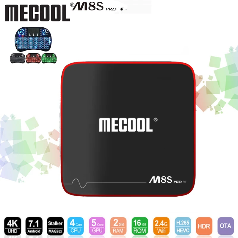 

MECOOL M8S PRO W 2.4G Voice Control Android 7.1 TV Box Amlogic S905W Quad Core 2GB/16GB media Player WiFi 4K H.265