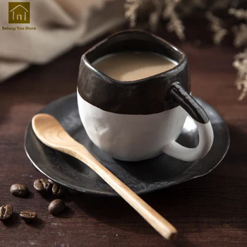 

Unique Simple Large Creative Coffee Cup Set Tea Europe Handle Milk Safe Tea Cup Tekopp Best Cups Drinks Products WKD080