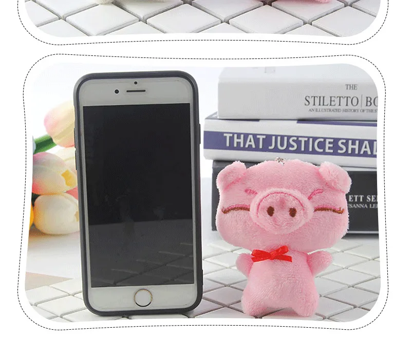 Stuffed Toys Baby Doll Ornament For Keychain Rings Key Holder Cute Plush Pig Soft Toys For The Newborn Card Package Charms