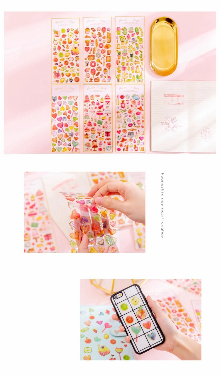 Kawaii канцелярские наклейки кристалл декоративные мобильные наклейки для дневника карточки для планировщика DIY ремесло наклейки
