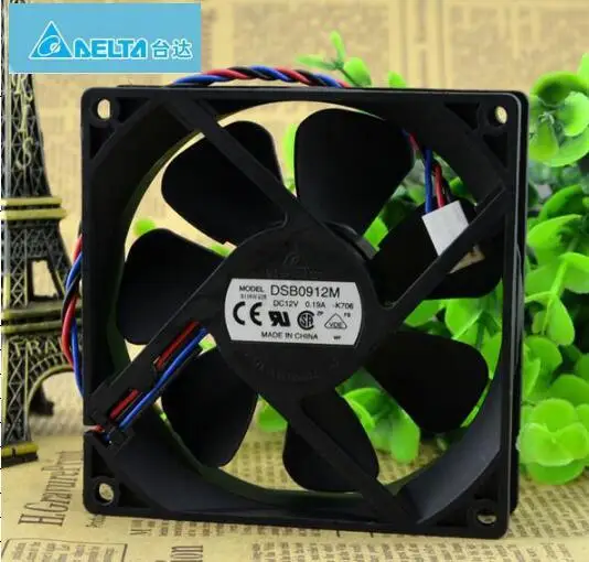 Оптовая продажа Delta 9025 AC/DC 12V 0.19A 9 см DSB0912M 3-жильный немой Мощность компьютер