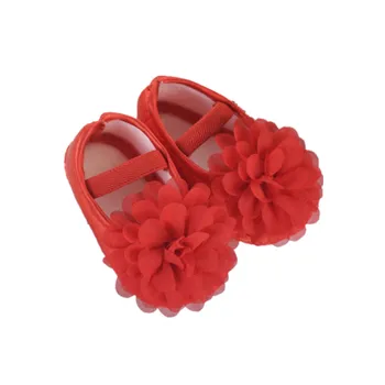 

New Arrival Infant Baby Girl Princess Crib Walking Shoes Soft Sole Anti-slip Babies Girls Lace 3D Flower Shoes Prewalker 0-18M