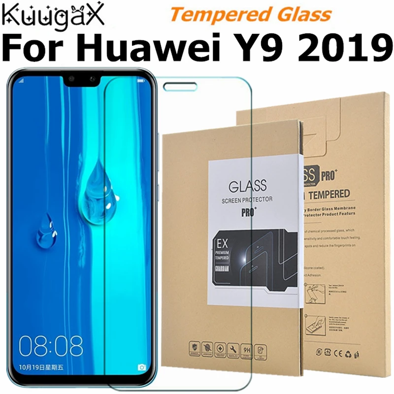 Закаленное стекло для Huawei Y9 2019 6 5 дюймов защита экрана Android смартфон на кристаллах