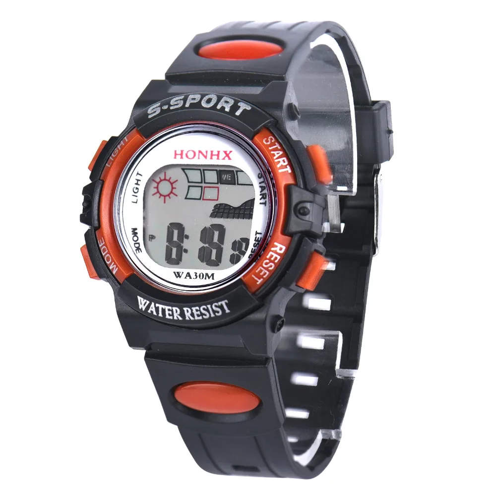 

2018 Fashion Waterproof Children Boys Digital LED Sports Watch Kids Alarm Date Watch Z505 5Down