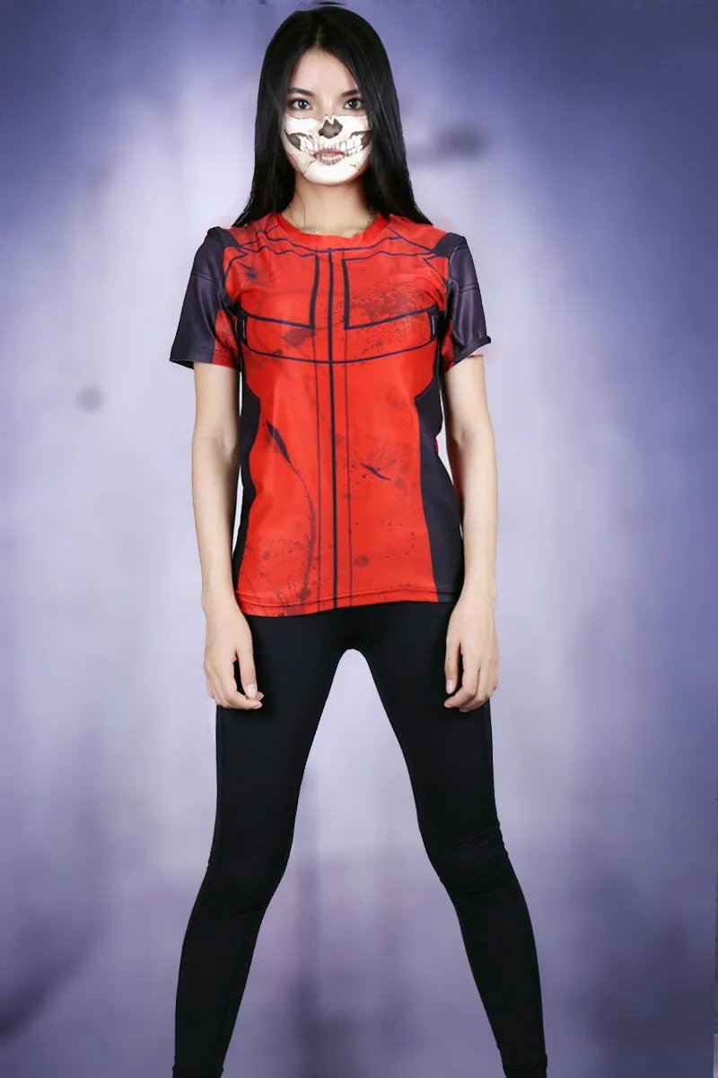 Крутой Дэдпул, Сексуальная футболка с коротким рукавом для девочек, женская футболка, компрессионная Женская одежда с 3D принтом