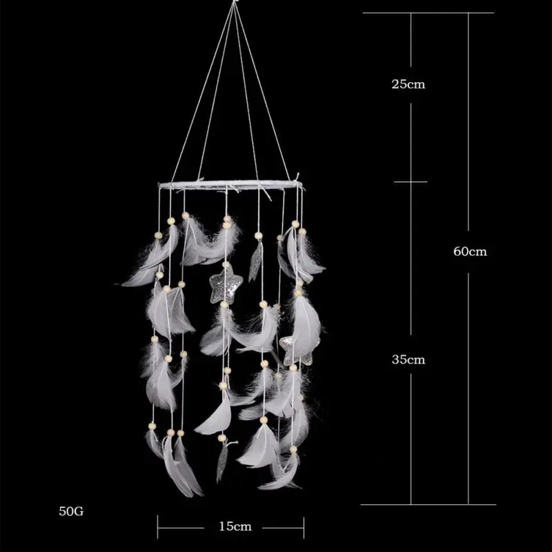 36 цветов Летающий ветер куранты Ловец снов ручной работы подарки Ловец снов перо кулон креативный полый ветер куранты настенный - Цвет: 60x15x1CM
