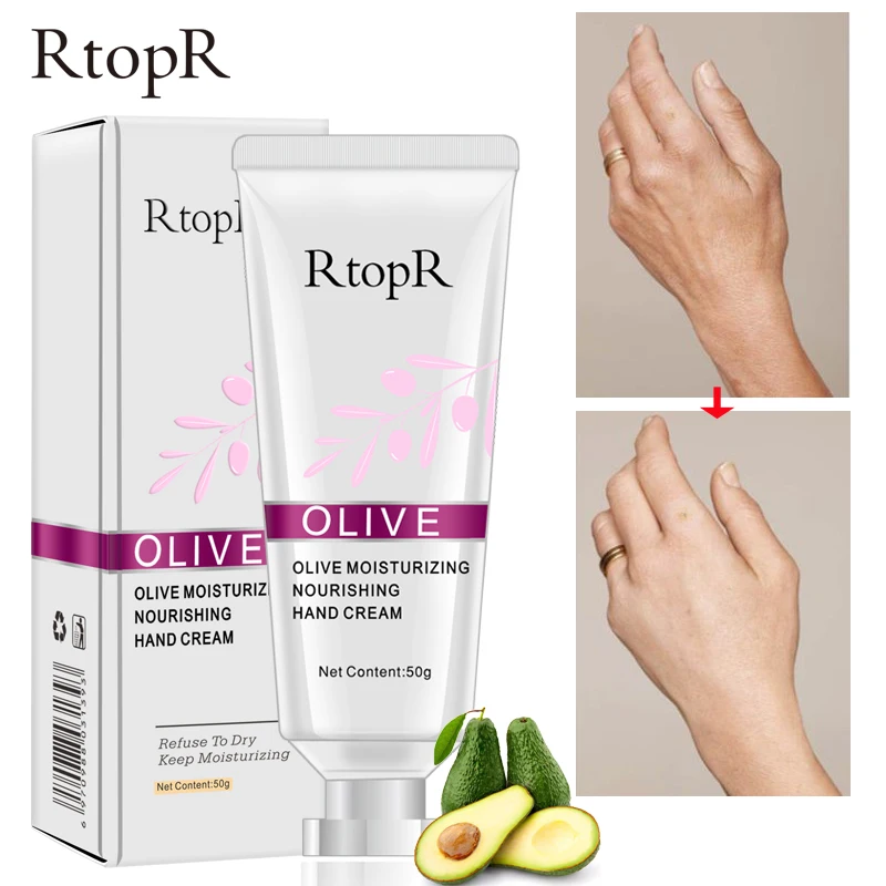 

New RtopR Olive Oil Serum Repair Hand Cream Nourishing Hand Care Anti Chapping Anti Aging Moisturizing Whitening Hand Cream