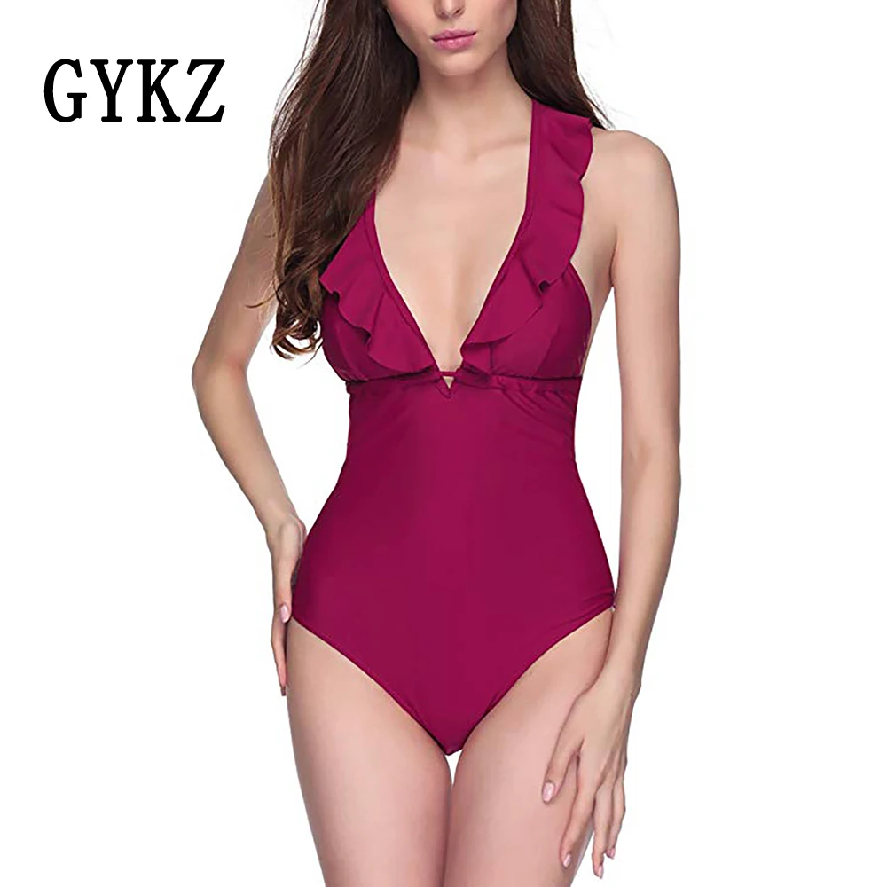 

Sexy One Piece Swimsuit Women 2019 Summer Beachwear Strappy Backless Push Up Swimwear Bathing Suits Bodysuit Monokini Swimsuit