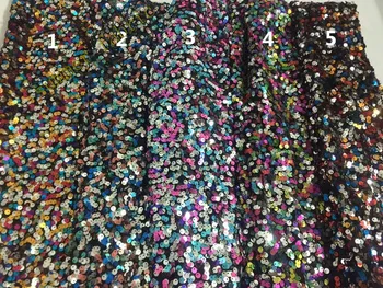 

5 Colors African Lace Fabric 2017 Embroidered Nigerian Laces Fabric High Quality French Tulle Lace Fabric With Sequins