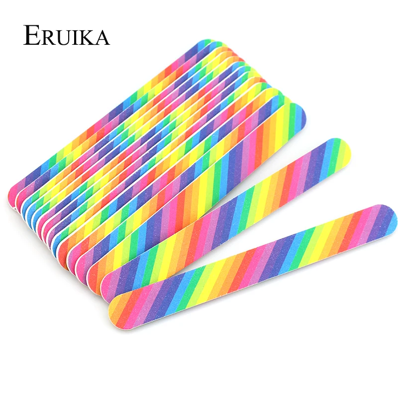 ERUIKA 5 шт. Радуга Дизайн ногтей напильники шлифовальный буферный блок для удаления кутикулы прочный Грит наждачный Маникюр Инструменты для