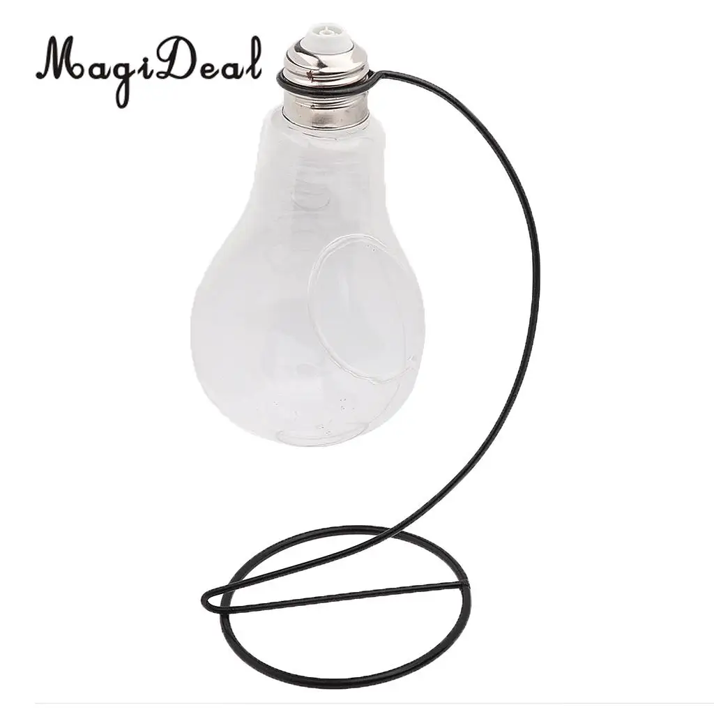 MagiDeal Handmade Bulb Glass Flower Hydroponic Vase Bottle Terrarium Container&Iron Stand for Bedroom Living Room Office Decor