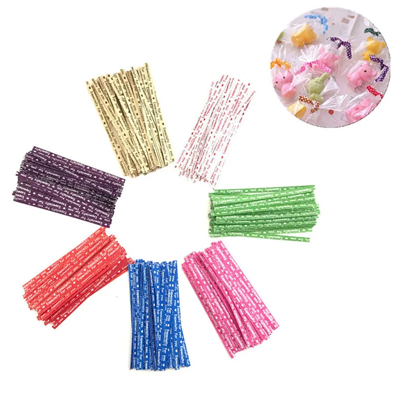 

Color Tied Sealing Strip Practical 700pcs Kraft Paper Sealing Strip For Bread Lollipop Baking Dessert Packaging 40JULY01