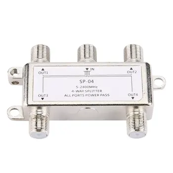 

Hot Selling 4 Way 4 Channel Satellite/Antenna/Cable TV Splitter Distributor 5-2400MHz F Type Wholesale In Stock Drop Shipping