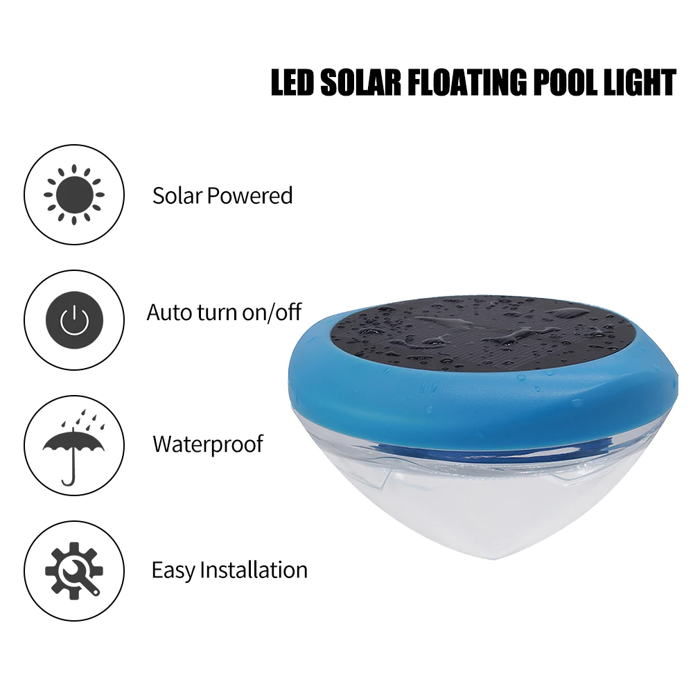 

Outdoor LED Floating Pool Light Solar Powered Light Colorful Underwater LED Night Light Lighting Waterproof Lamp for Party Decor