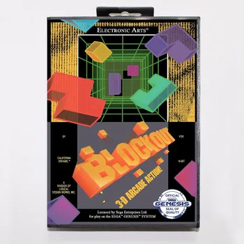 

Blockout Game Cartridge 16 bit MD Game Card With Retail Box For Sega Mega Drive For Genesis