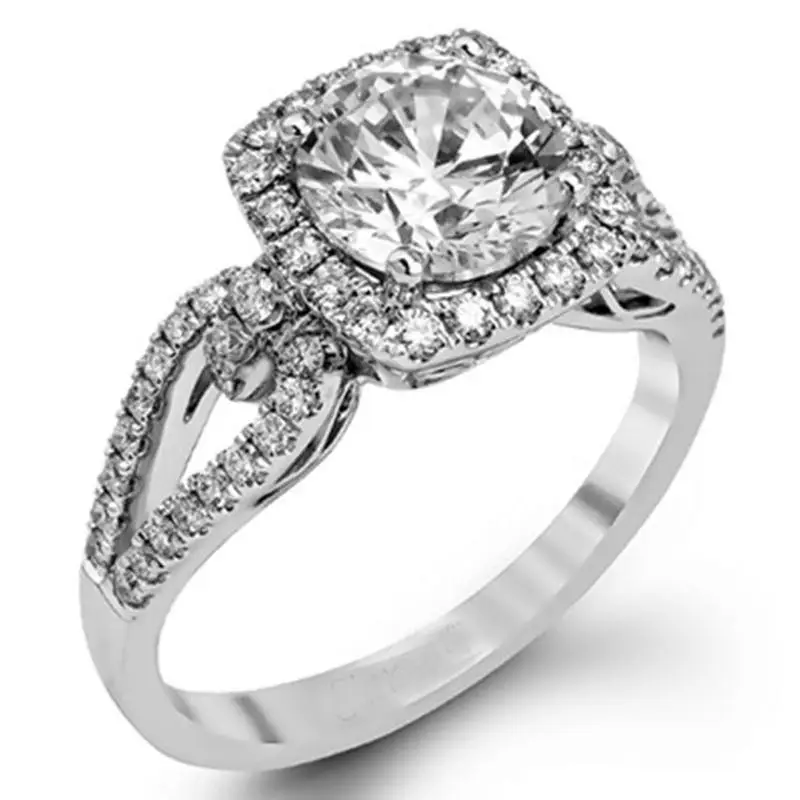Модный кристалл Помолвочные Когти Дизайн Горячая кольца для женщин белый кубический цирконий Женское Обручальное кольцо украшения для свадьбы