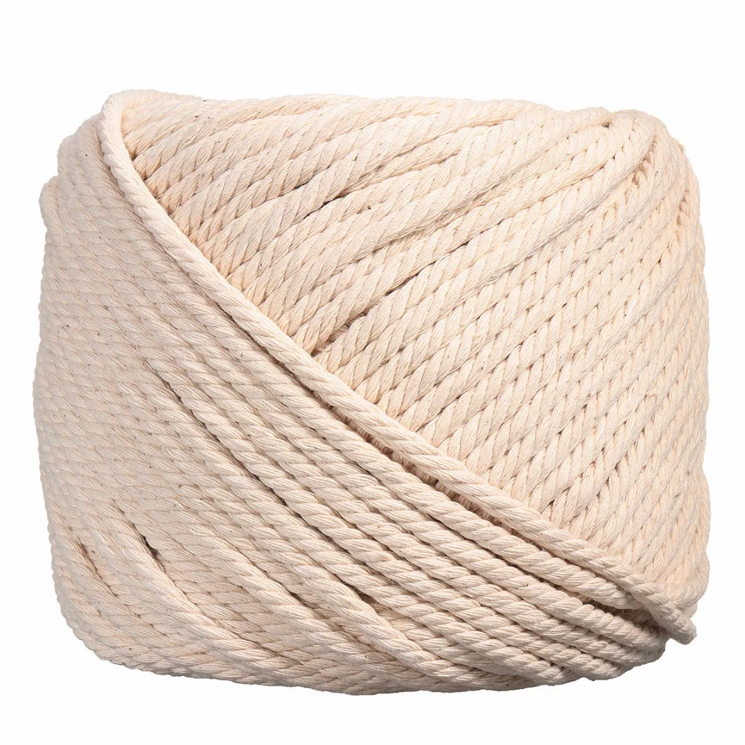

5mm Beige Cotton Twisted Cord Rope Bohemian Craft Macrame String 90 Meters for DIY Handmade Home Wedding Decoration Mayitr