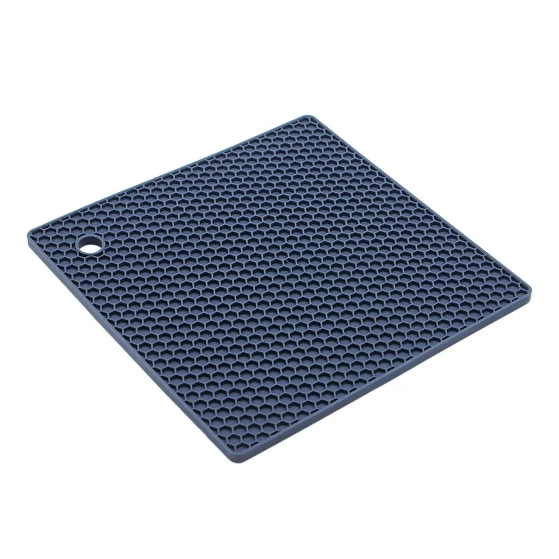 Водостойкий термостойкий чайник утепление ковриками подставка анти-обжигающий Coaster Honeycomb Anti-slip - Цвет: Синий
