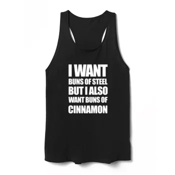 

Womens I Want Buns Of Steel Funny Fitness Workout Racerback Tank Tops