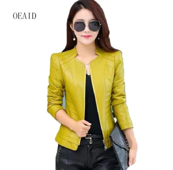 

Fashion Motorcycle Leather Jacket Women Leather Coat 2020 Spring Short Slim Ladies Leather Clothing Female Jackets And Coats