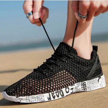 

UPUPER Outdoor Sneakers Men Water Sport Beach Shoes Breathable Walking Shoes Male Lightweight Gym Training Shoes Plus Size 39-46