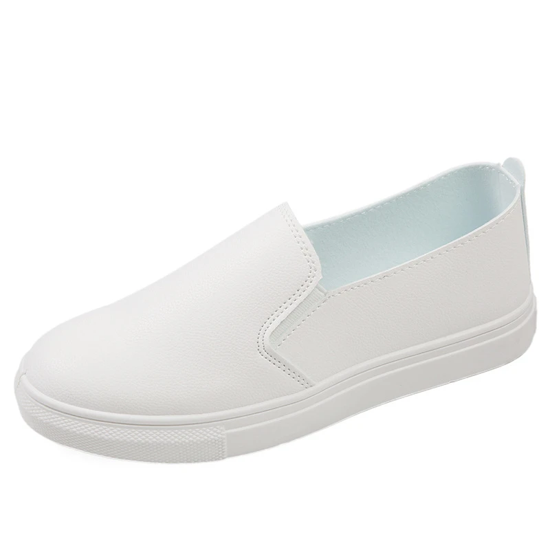 

Fashion Women Casual Shoes 2018 Summer Women Soft Leather White Shoes Non-slip Round Head Casual Sneakers Zapatillas Mujer