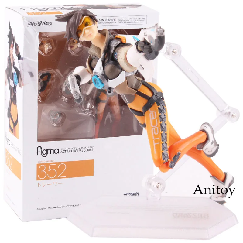 Figma 352 игровой персонаж Tracer фигурка ПВХ фигурка подвижная игрушка Figma Tracer кукла фигурки - Цвет: A-withbox