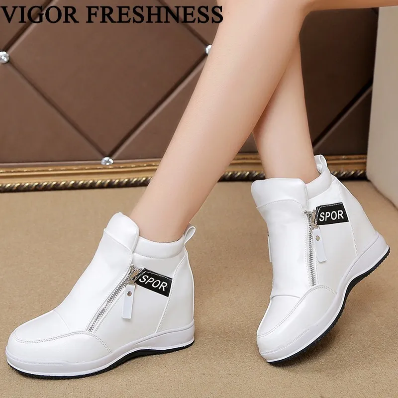 

VIGOR FRESHNESS Autumn Pumps Women Shoes Wedges Heels Spring Woman Height Increasing Pumps White Sneakers Tennis Shoes WY160