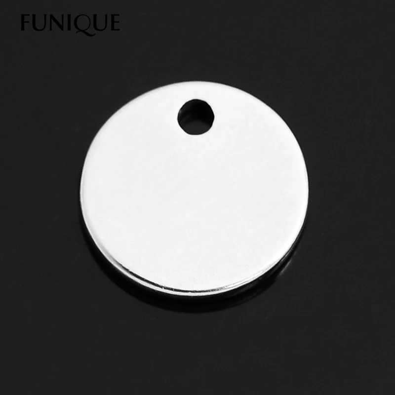 

LASPERAL 50PCs Silver Tone Stainless Steel Round Pendant For Jewelry Making Fashion Necklaces & Pendants DIY 8mm