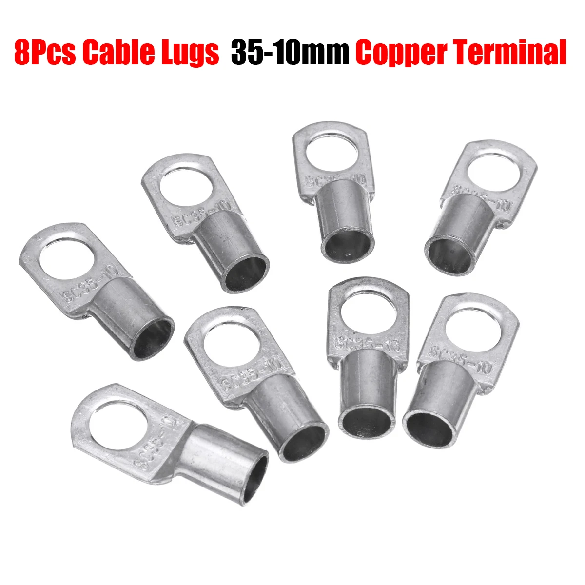 8Pcs Wire terminals connector Copper Terminal Cable Lugs 35 10mm Wire