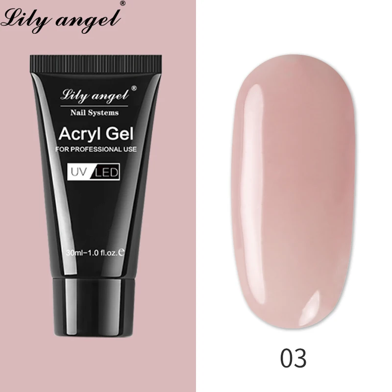 Акриловый гель Lily Angel, Кристальный полигель для ногтей, 30 мл, УФ-гель для ногтей, быстрая сушка, Гель-лак для дизайна, желе, удлинение, SJJ1-36 - Цвет: 3