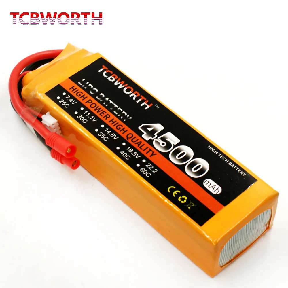 Reachargeable RC LiPo аккумулятор 4S 14,8 V 4500mAh 30C 60C для RC вертолета AKKU Drone Truck Батареи LiPo 4S