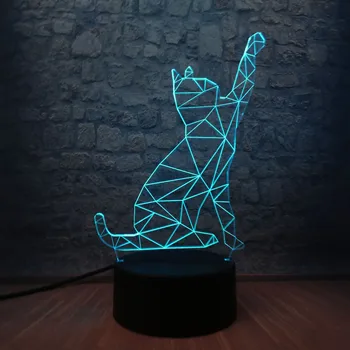

HOT Sale 3D Kawaii Animal Black Cat LED USB Lamp Active Mood Atmosphere Night Light RGB Dimmer Home Decor Kids Toys Table Desk