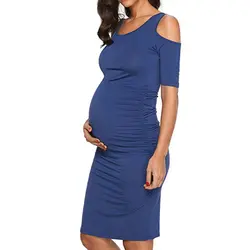 Евро Америка сексуальные платья материнства Костюмы летние Модальные Беременность платье одежда цвет: черный, синий вечерние платье для