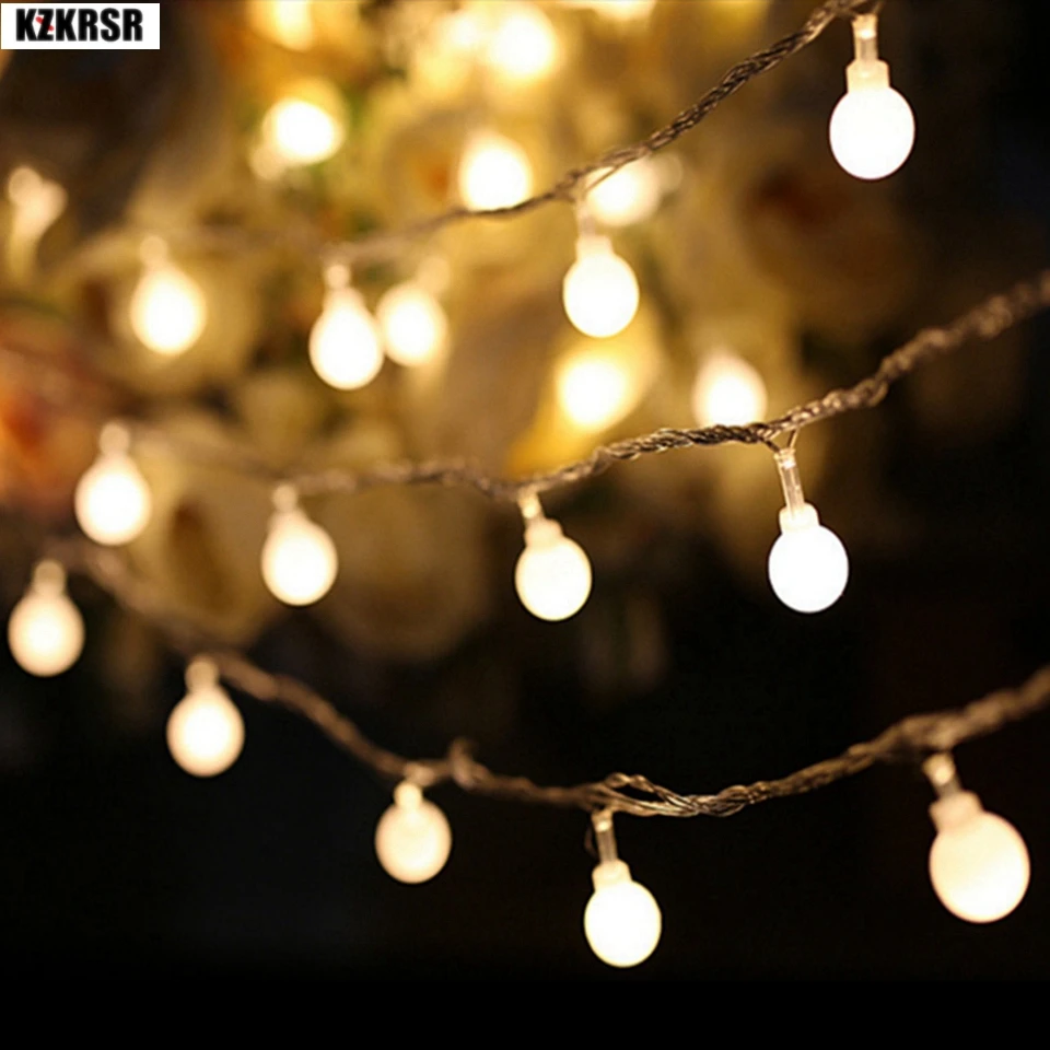 AC110/220V 10M 30M 50M Garland led Fairy lights holiday Ball String Lights Christmas tree Lights for Festival Holiday Star Party