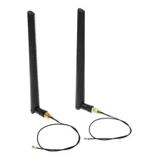 2x 6dBi 2,4 ГГц 5 ГГц двухдиапазонный WiFi маршрутизатор сети карты RP-SMA антенна 2 x U. fl кабель IPEX N8S5
