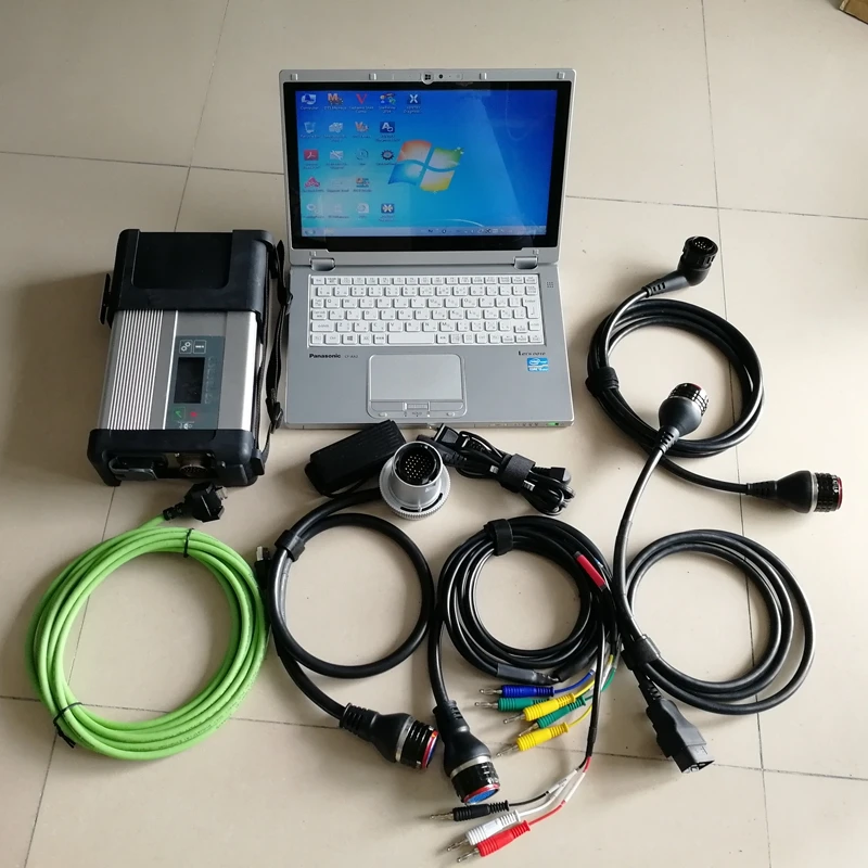 

Super Mb Star C5 SD Compact C5 with Used P-anasonic CF-AX2 I5 8G 2 batteries and Mini SSD for Aut Diagnostic Tools