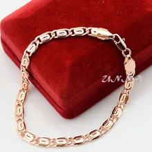 4.5 мм Женщин Людей Розовое Золото Заполненные Звено Цепи Улитка Браслет Браслеты Розничные Ювелирные Изделия