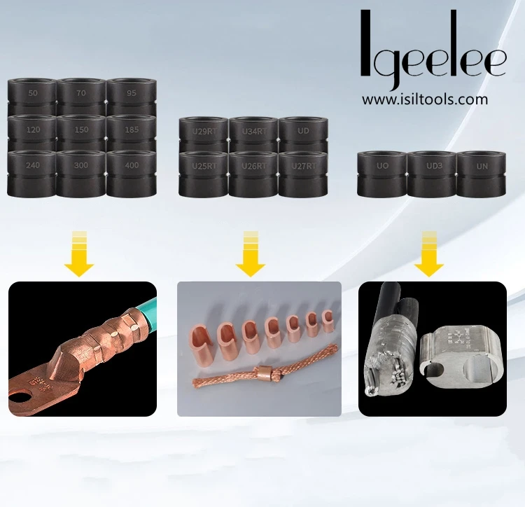 

Hydraulic Crimping Dies for Hydraulic Crimping Tool EZ series, EP-430 or EP-510Range from 10-400mm2, H and C type are available