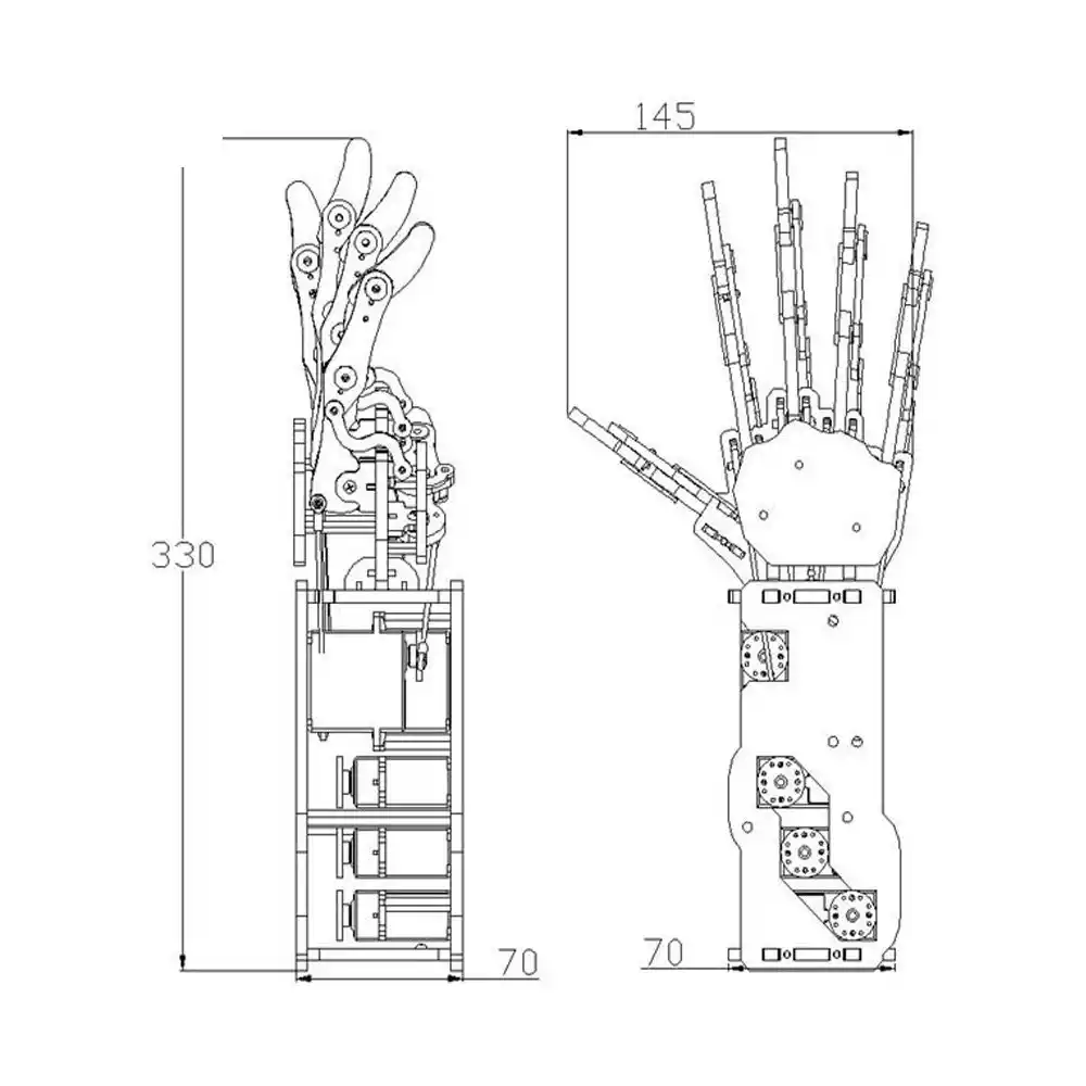 detail feedback questions about industrial robot arm bionic robot Violin String Diagram industrial robot arm bionic robot hands large torque servo fingers self movement mechanical hand with