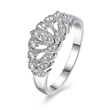 

Wedding Rings Crown Shape Sliver Color Women Rings 925 Sterling Silver Cubic Zirconia Jewelry Engagement Gifts For Women Ring
