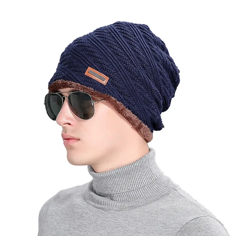 

Fashion Winter Style Beanies Hats Men Baggy Warm Woolen Casual Caps Hot